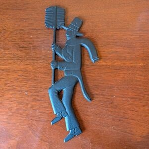Antique Cast Iron Chimney Sweep Fireplace Flue Damper Pull, No Chain. EUC